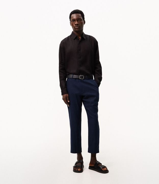 Pantalón Relaxed en Viscolino con Cintura Trabilla 3