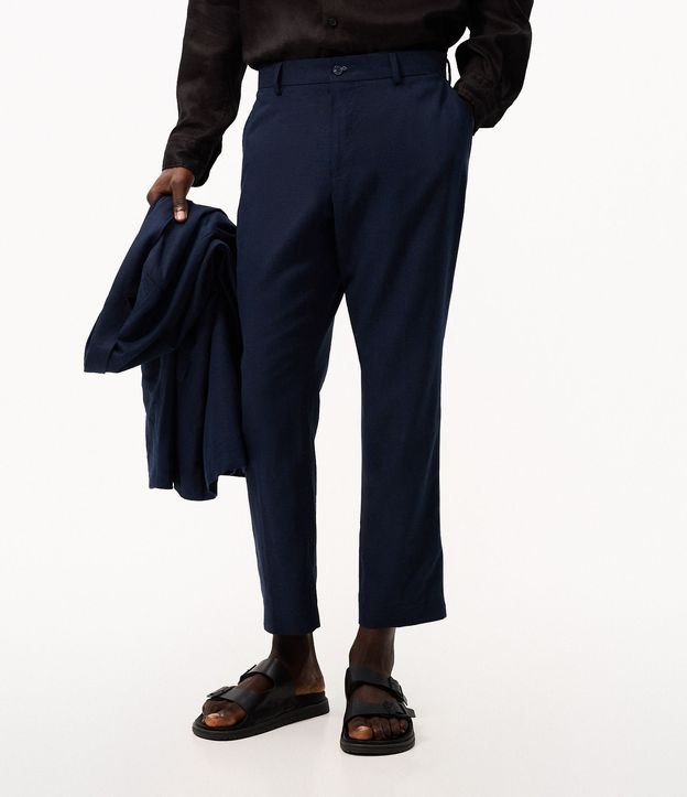 Pantalón Relaxed en Viscolino con Cintura Trabilla 5