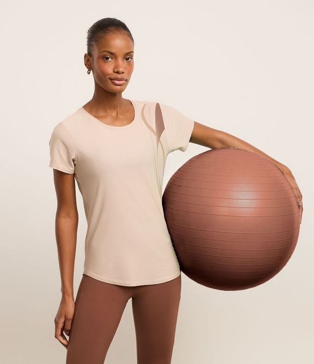 Remera Deportiva en Microfibra con Estampa Ondas