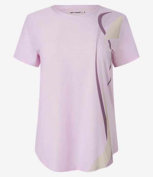 Remera Deportiva en Microfibra con Estampa Ondas