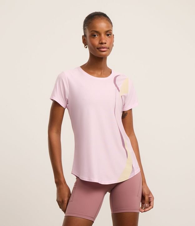 Remera Deportiva en Microfibra con Estampa Ondas