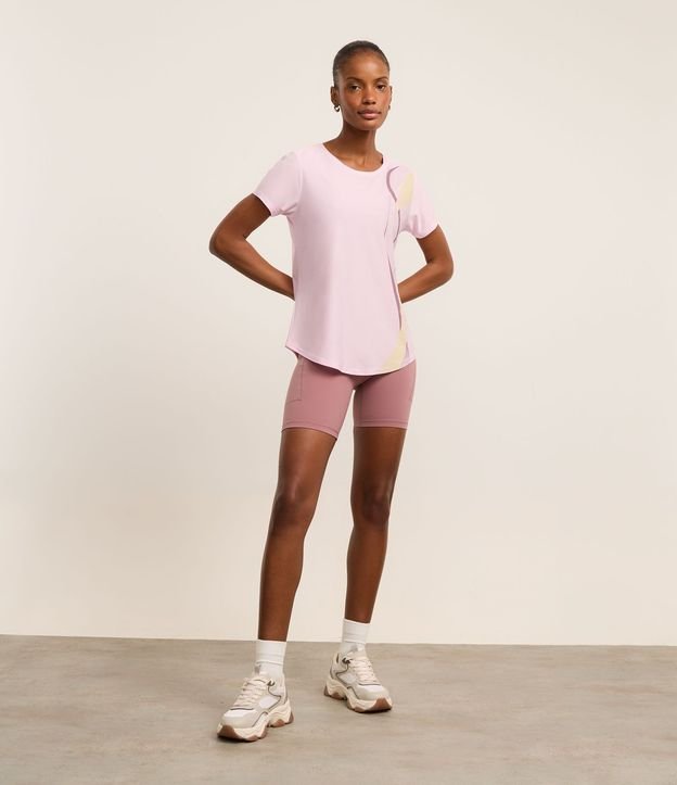 Remera Deportiva en Microfibra con Estampa Ondas 2