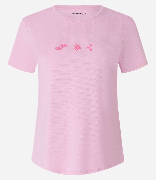 Remera Deportiva en Microfibra Perforada con Estampa de Ícones