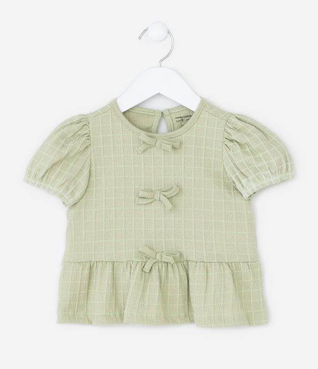 Conjunto Infantil Texturizado con Lacitos y Pantalón Wide Leg - Talle 1 a 6 años 3
