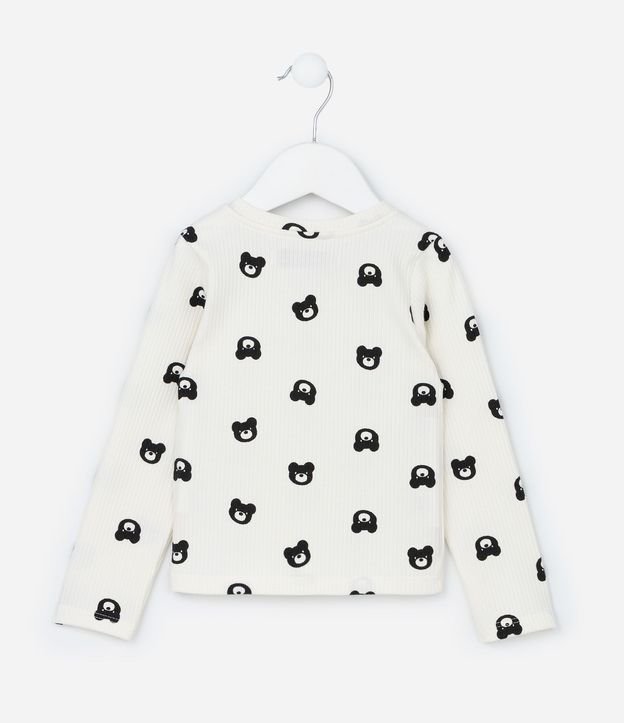 Blusa Infantil Acanalada con Estampa Oso - Talle 1 a 6  Anos 2