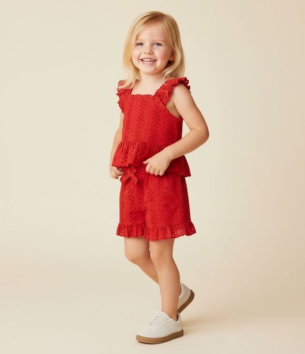 Blusa Infantil en Laise con Volados - Talle 1 a 6 años