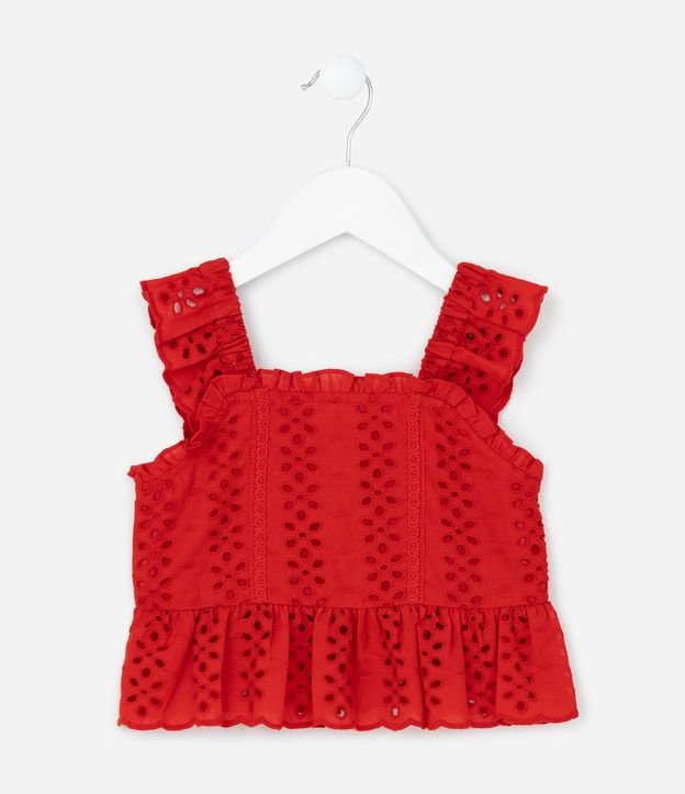 Blusa Infantil en Laise con Volados - Talle 1 a 6 años