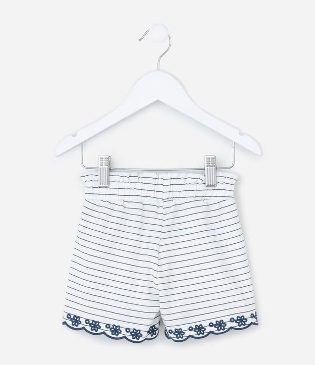 Short Clochard Infantil Listrado con Bordado - Talle 1 a 6 años 3