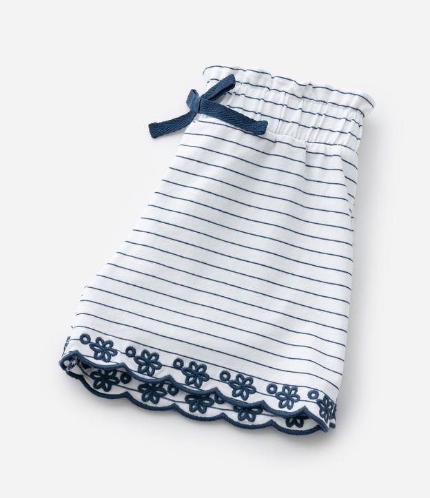 Short Clochard Infantil Listrado con Bordado - Talle 1 a 6 años 7