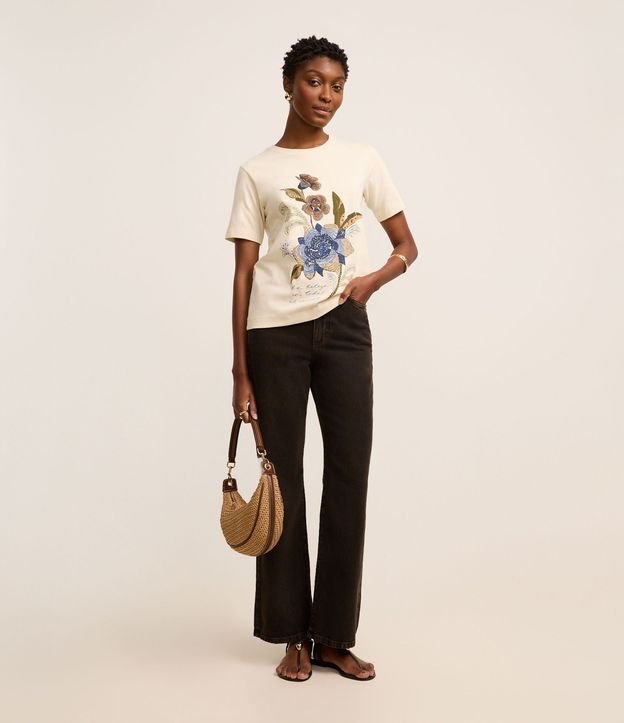 Blusa Slim en Algodón con Estampa Beleza em Todas As Coisas