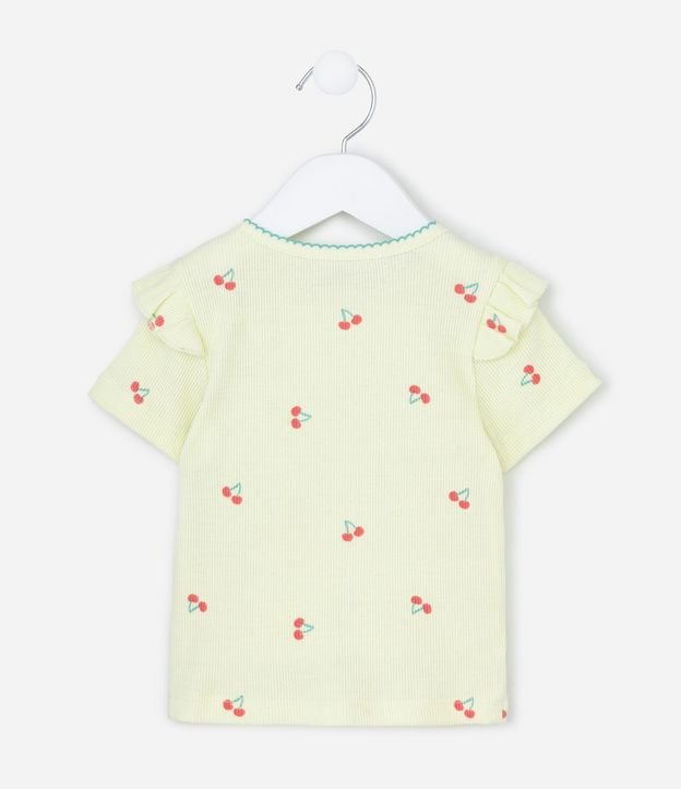Blusa Infantil en Rib con Estampa de Cereza - Talle 1 a 6 años 3