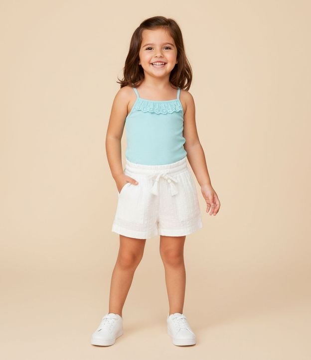 Musculosa Infantil en Rib con Volado - Talle 1 a 6 años