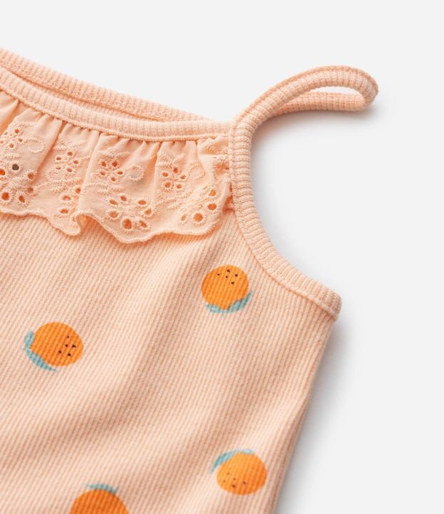 Musculosa Infantil en Ribana con Estampa de Naranjas - Talle 1 a 6 años 6