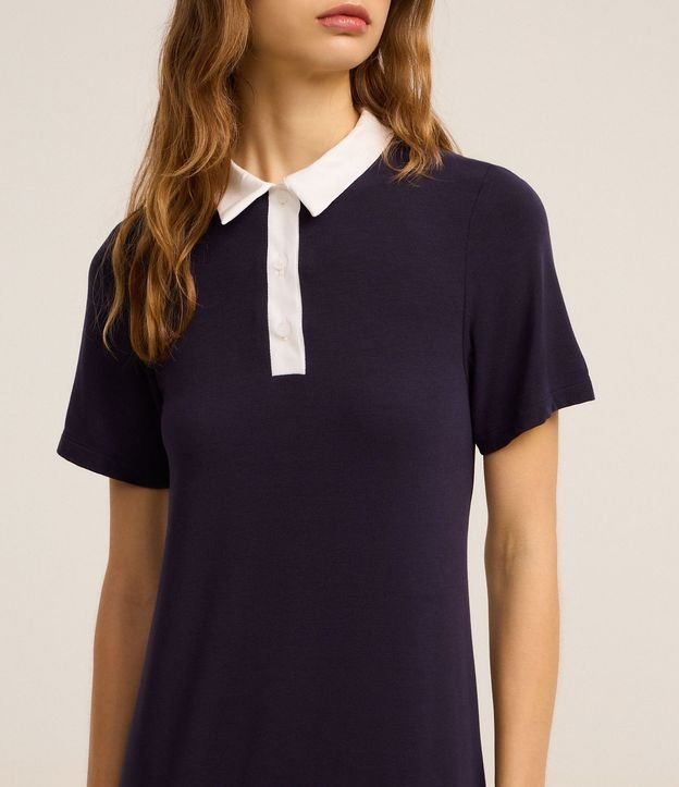 Vestido Corto Sportcore en Rib con Cuello Polo 4