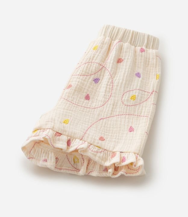 Conjunto Infantil en Tricolina con Estampa Bordada de Corazones - Talle 1 a 6 años 12