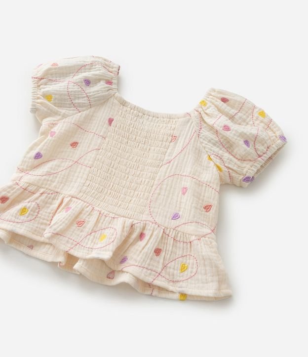 Conjunto Infantil en Tricolina con Estampa Bordada de Corazones - Talle 1 a 6 años 15