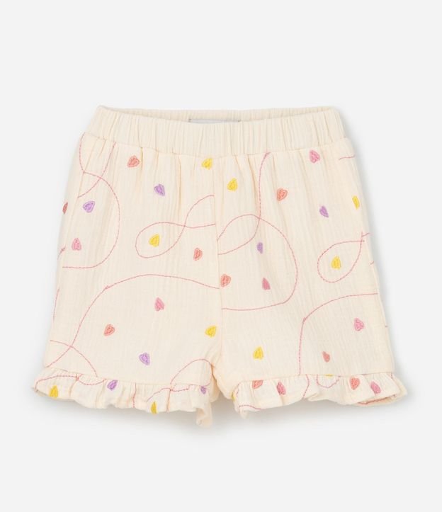 Conjunto Infantil en Tricolina con Estampa Bordada de Corazones - Talle 1 a 6 años 5