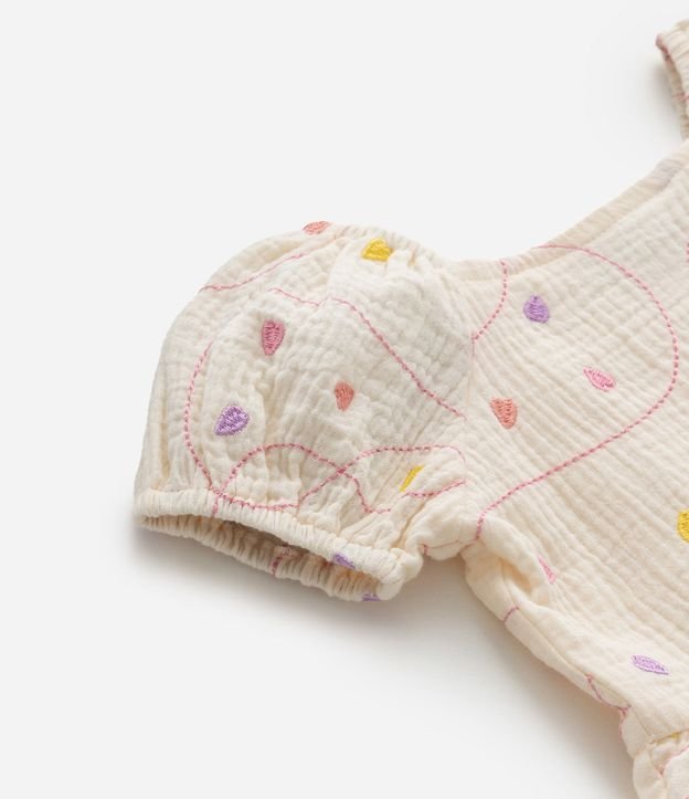 Conjunto Infantil en Tricolina con Estampa Bordada de Corazones - Talle 1 a 6 años 7