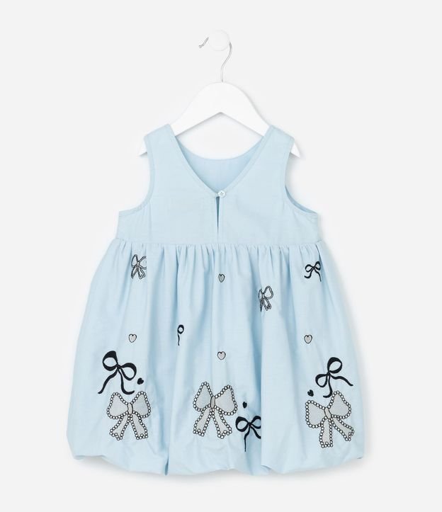 Vestido Balonê Infantil con Bordados de Lazos - Talle 1 a 6 años 3