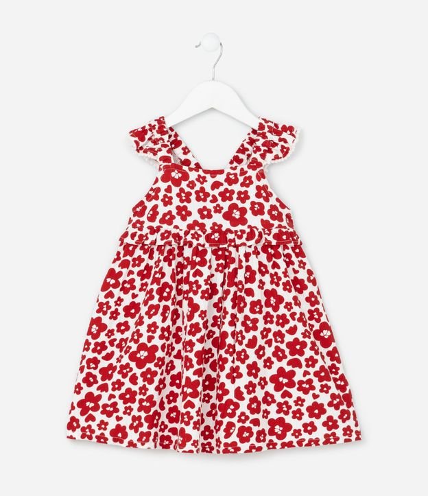 Vestido Infantil en Viscosa con Estampa Floral - Talle 1 a 6 años 2