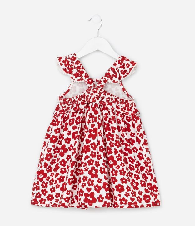 Vestido Infantil en Viscosa con Estampa Floral - Talle 1 a 6 años 3