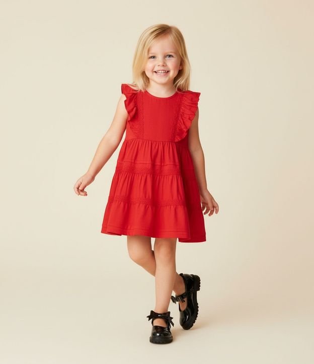 Vestido Infantil en Viscosa sin Manga - Talle 1 a 6 años