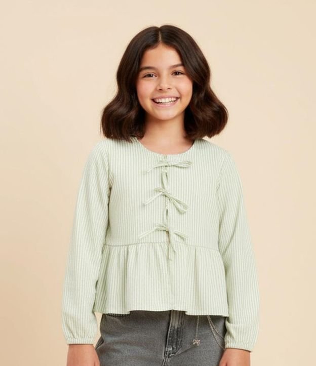Blusa Infantil con Lacitos y Rayas - Talle 5 a 14 años 2