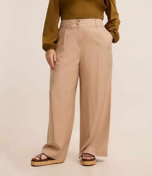 Pantalón Pantalona en Sastrería con Botón Forrado Curve & Plus Size 2