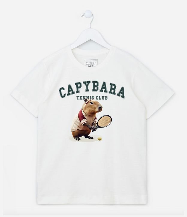 Remera Infantil con Estampa de Carpincho Tenista - Talle 5 a 14 años 2