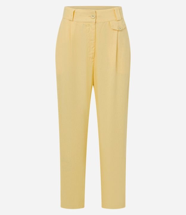 Pantalón Carrot en Viscolino con Solapa y Pliegues 6