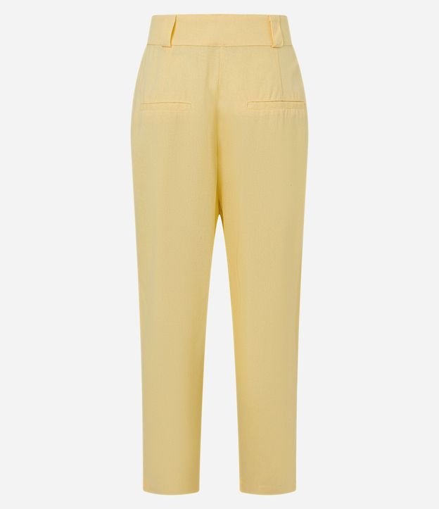 Pantalón Carrot en Viscolino con Solapa y Pliegues 8