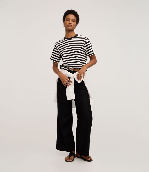 Remera Oversized en Algodón con Rayas Horizontales 2