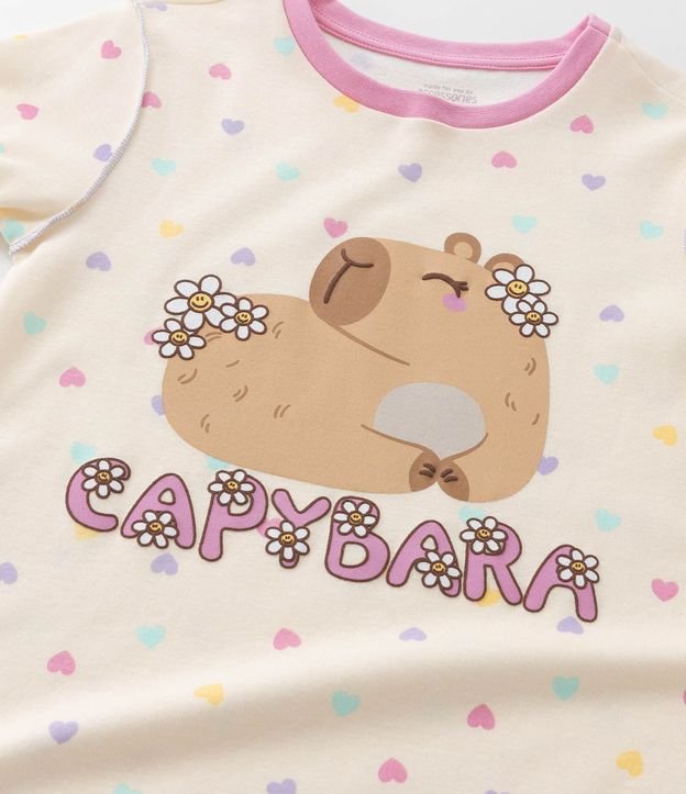 Camisón Infantil en Algodón con Estampa Carpincho - Talle 4 a 14 años 7