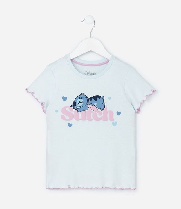 Pijama Infantil en Rib con Estampa de Stitch - Talle 5 a 14 años 2