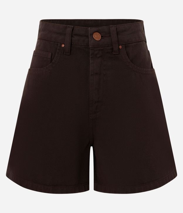 Short Mom Tiro Alto en Sarga con Bolsillos 8