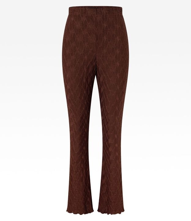 Pantalón Flare Texturizado con Bajo Ondulado 9