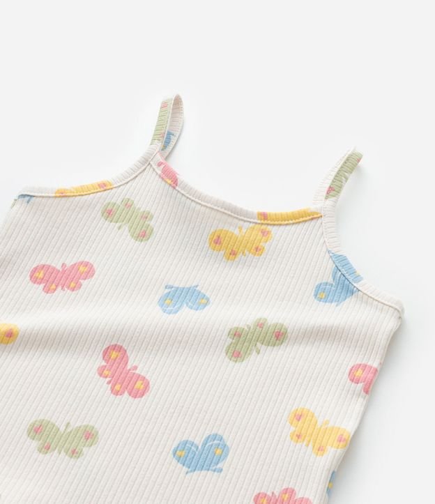 Musculosa Infantil Acanalada  con Estampa Mariposa - Talle 1 a 6 años 5