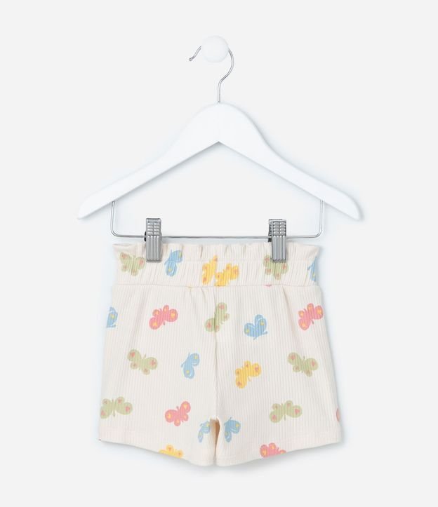 Short Infantil Canelado con Estampa Mariposas - Talle 1 a 6 años 4