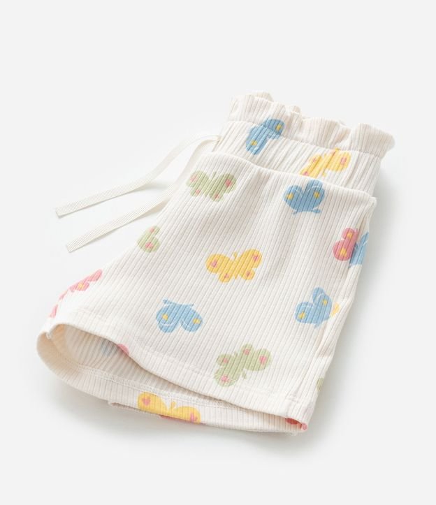 Short Infantil Canelado con Estampa Mariposas - Talle 1 a 6 años 6