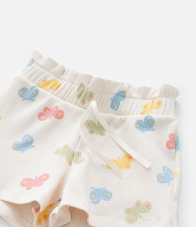 Short Infantil Canelado con Estampa Mariposas - Talle 1 a 6 años 7