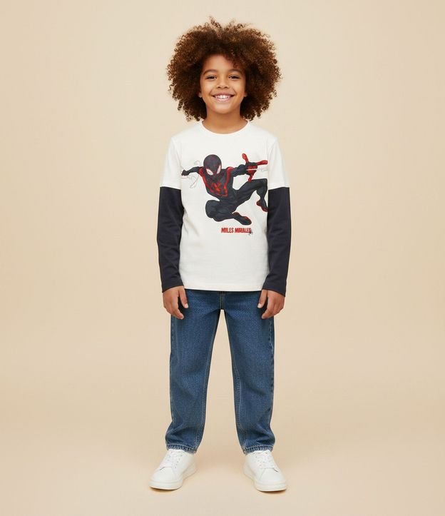 Remera Infantil con Estampa Hombre-araña Miles Morales - Talle 5 a 14 años