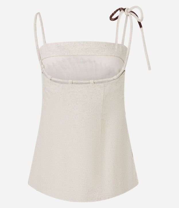 Blusa en Viscolino con Lazo en Breteles y Estampa Follaje 12