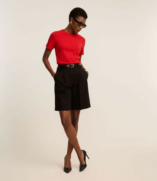Blusa en Rib con Cuello Redondo 5