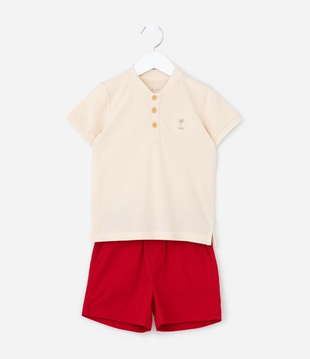 Conjunto Infantil en Piquet con Cuello Henley - Talle 1 a 6 años