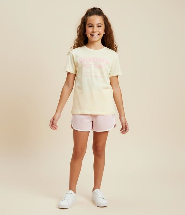 Short Runner Infantil en Algodón con Acabado Contrastante - Talle 5 a 14 años
