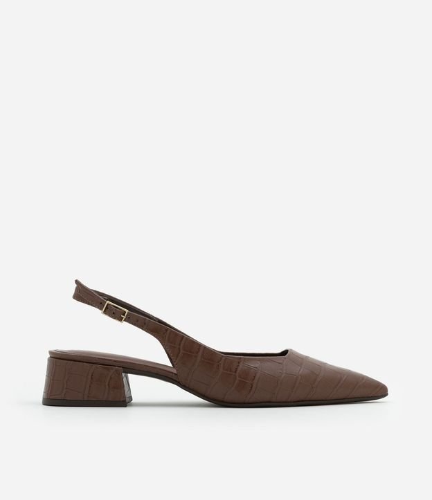 Tacones Slingback en PU con Textura Crocco