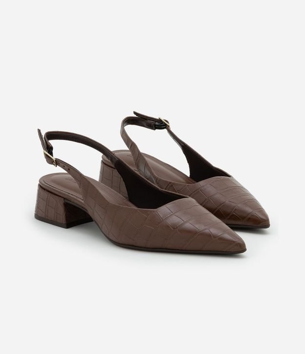 Tacones Slingback en PU con Textura Crocco 3