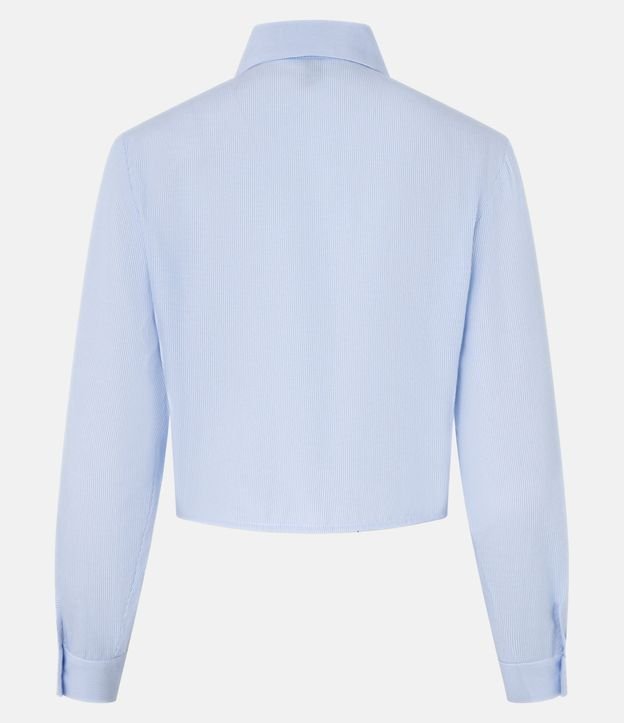 Camisa Cropped en Tricolina con Rayas con Lacitos Delanteros 6