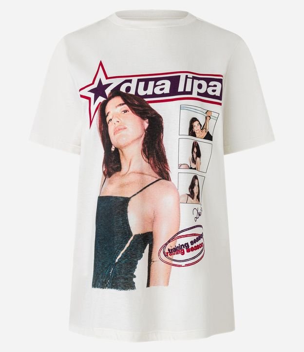 Remera alargada en Algodón con Estampa Frente y Espalda Dua Lipa 5