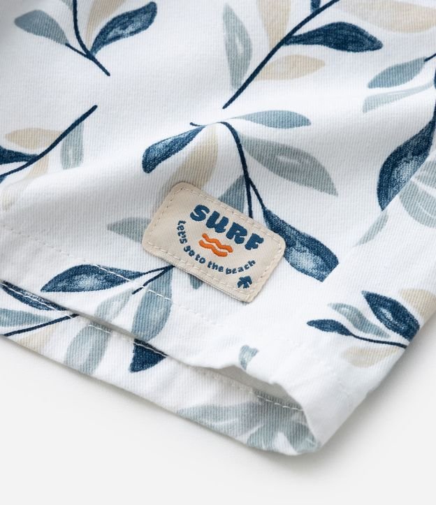 Bermuda Infantil Playera en Sarga con Estampa Tropical - Talle 1 a 6 años 8